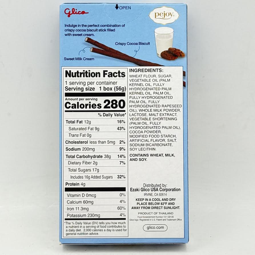 (2CT)Glico Pejoy Milk & Cookies Cream Filled Biscuit Sticks 1.98oz/(56g)