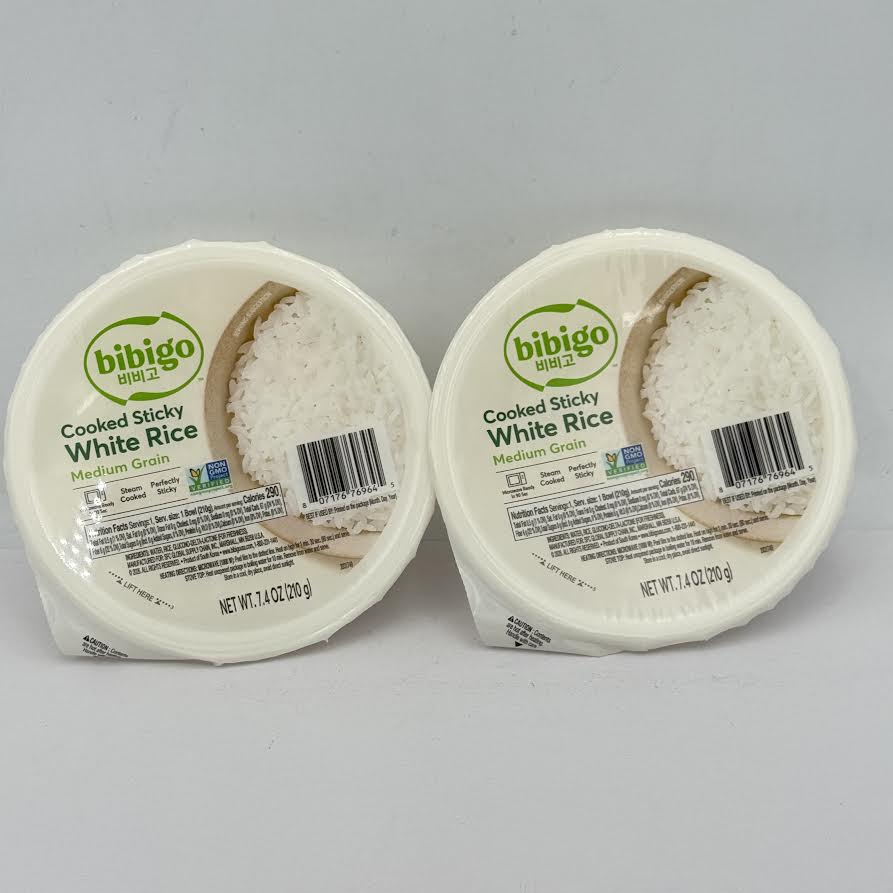 (2CT)Bibigo Cooked Sticky White Rice Medium Grain 7.4oz/(210g)