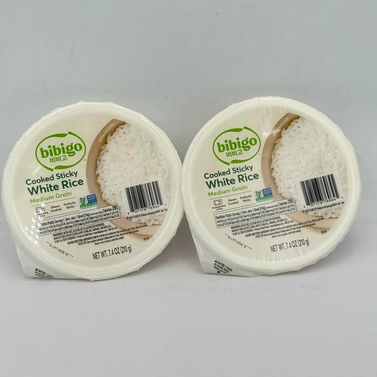 (2CT)Bibigo Cooked Sticky White Rice Medium Grain 7.4oz/(210g)
