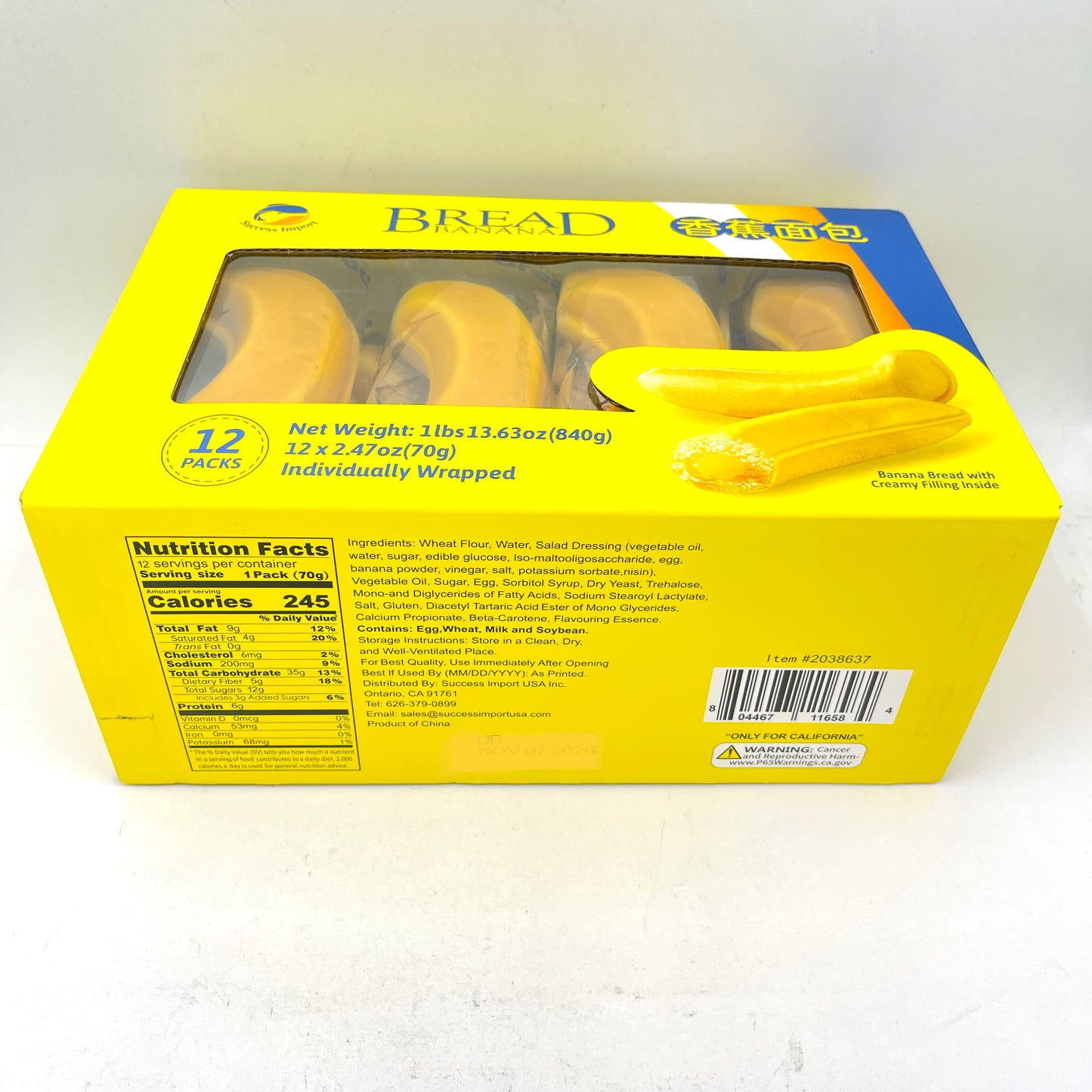Success Import Banana Bread 12packs/840g