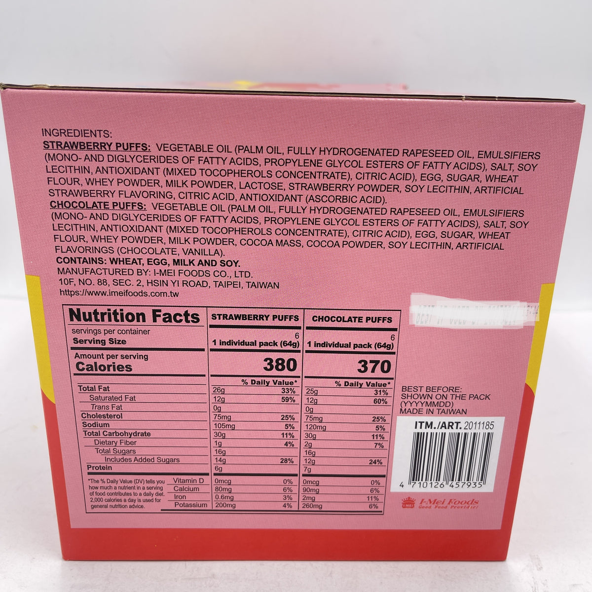 Imei Cream Puff Strawberry & Chocolate Flavored 27.1oz/768g
