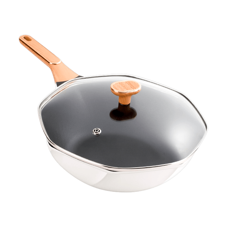 Korea Eight Corners Non Stick Pan 32CM White 韓國YETELE原廠網紅八角鍋麥飯石不沾鍋炒鍋