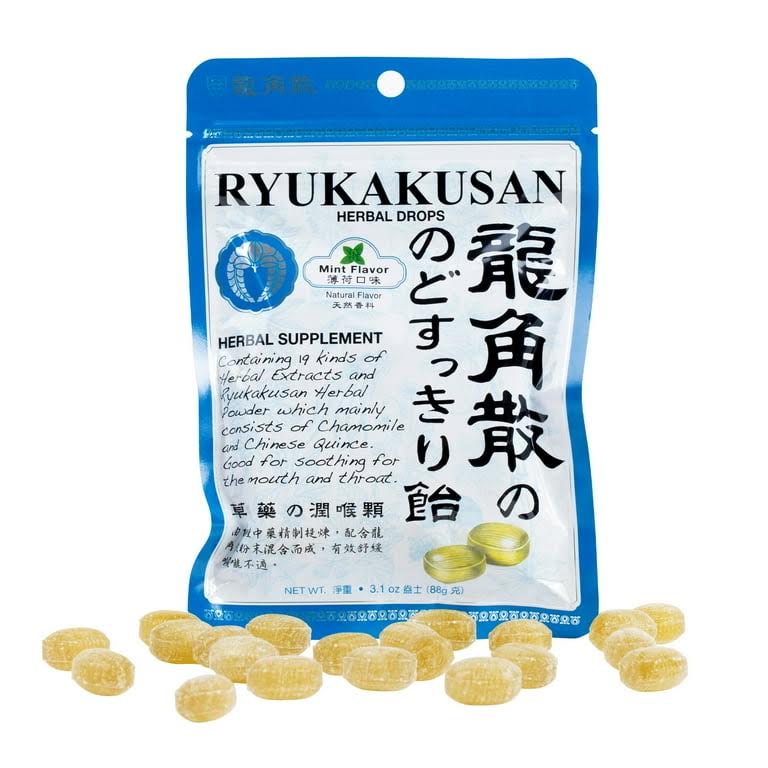 Ryukakusan Herbal Drop Bag Mint Flavor 80g龍角散薄荷草本喉糖