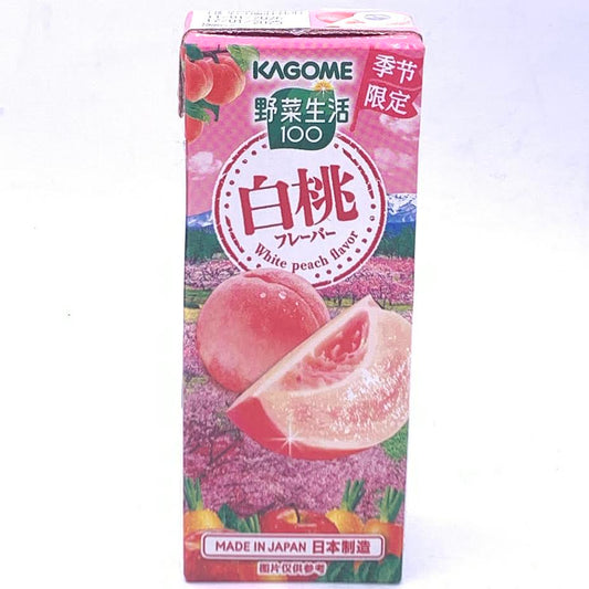 Kagome White Peach Juice Flavor And Vegetable Drink 195ml/12pack
