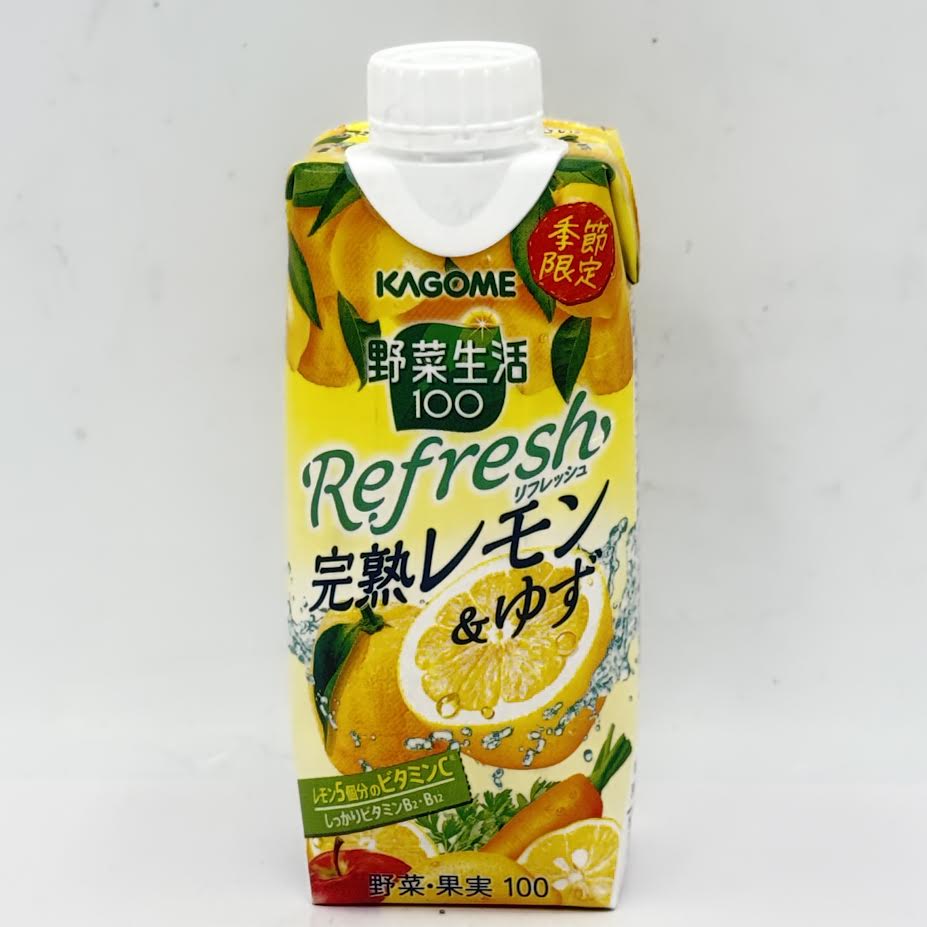 Kagome Yasai Seikatsu 100 Refresh Ripe Lemon&Yuzu 330mlx4bottle