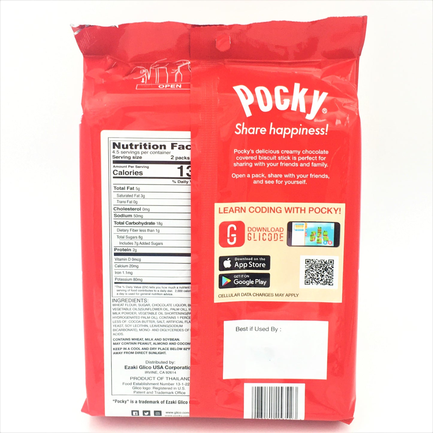 Glico Pocky Chocolate Cream Covered Biscuit Sticks 9 Packs 117g