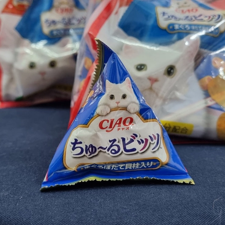 Inaba Ciao Mini Soft Rolls Pet Snack -Tuna & Scallop Flavor 12gx3bags鬆軟卷心塊寵物零食金槍魚扇貝味
