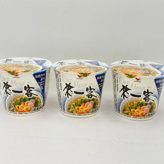 Uni-President Seafood Flavor Noodles 63gx3cup台灣來一客鮮蝦魚板風味