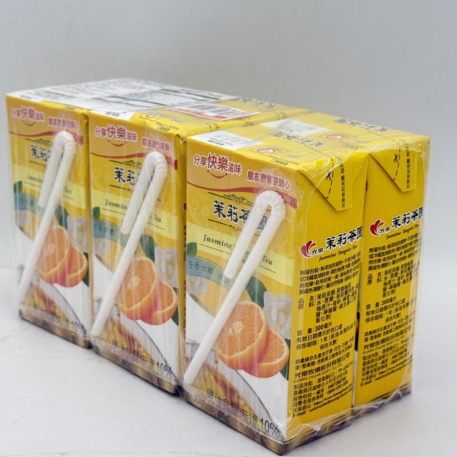 Kuang Quan Jasmine Tangelo Flavored Green Tea 300ml/(6packs) 光泉茉莉茶園柚茶