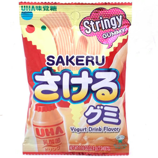 Uha Sakeru Gummy - Yogurt Flavor 32.9g/(7sheets)悠哈手撕軟糖酸奶味