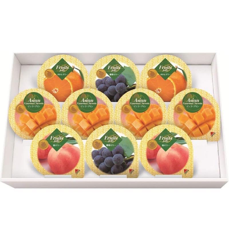 Kanazawa Kenroku Seika Mango Pudding and Fruit Jelly Assortment Gift Box /(10 pieces)芒果布丁與水果果凍禮盒