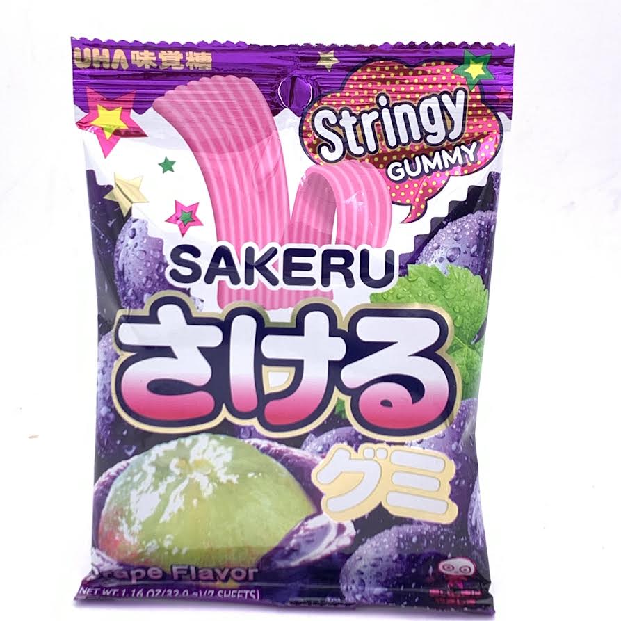 Uha Sakeru Gummy - Grape Flavor 32.9g/(7sheets)悠哈手撕軟糖葡萄味