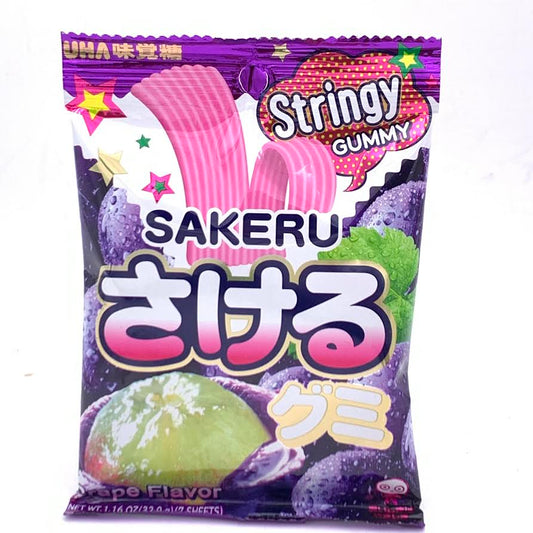 Uha Sakeru Gummy - Grape Flavor 32.9g/(7sheets)悠哈手撕軟糖葡萄味