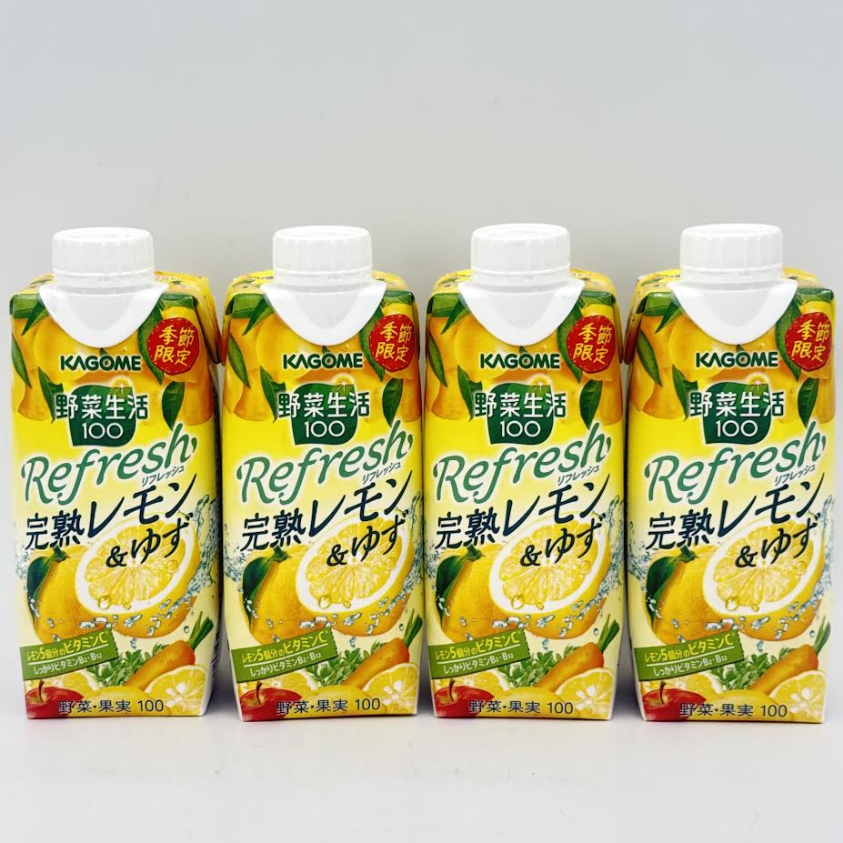 Kagome Yasai Seikatsu 100 Refresh Ripe Lemon&Yuzu 330mlx4bottle