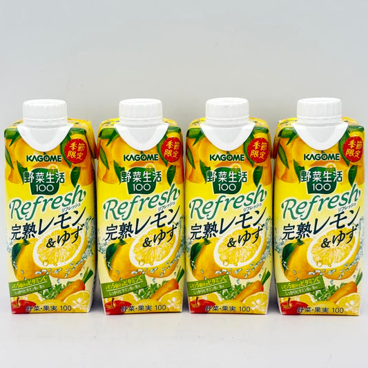 Kagome Yasai Seikatsu 100 Refresh Ripe Lemon&Yuzu 330mlx4bottle