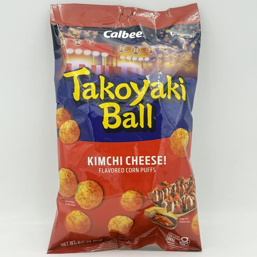 Calbee Takoyaki Ball - Kimchi Cheese Flavored Corn Puffs 90g