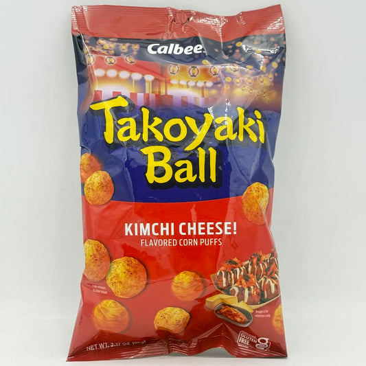 Calbee Takoyaki Ball - Kimchi Cheese Flavored Corn Puffs 90g