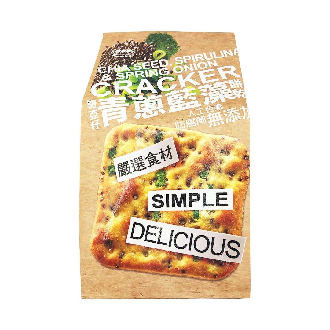 Sun Friend Chia Seed.Spirulina&Spring Onion Cracker 180g上友奇亞籽青蔥藍藻餅乾