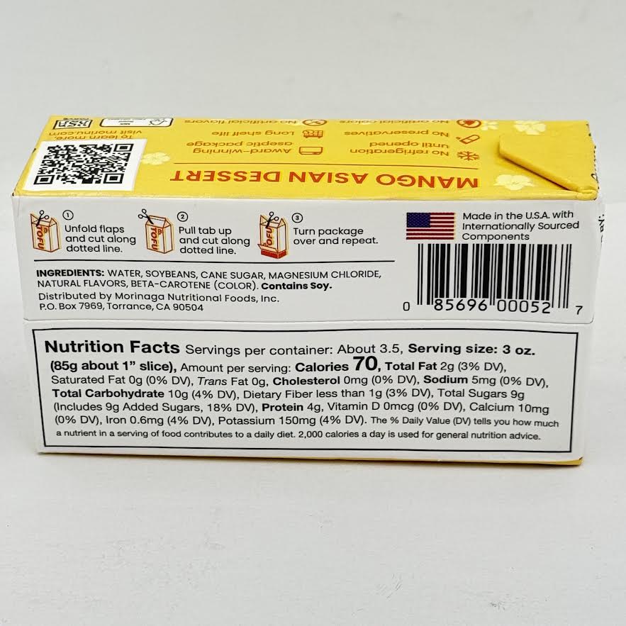Mori-Nu Silken Asian Dessert Tofu Natural Mango Flavored 11.1oz/(315g)芒果豆腐