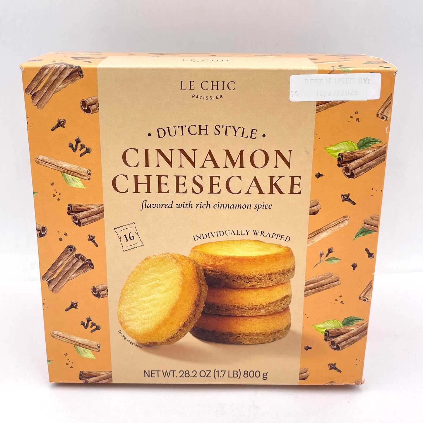 Le Chic Dutch Style Cinnamon Cheesecake 16Pack 28.2oz/800g