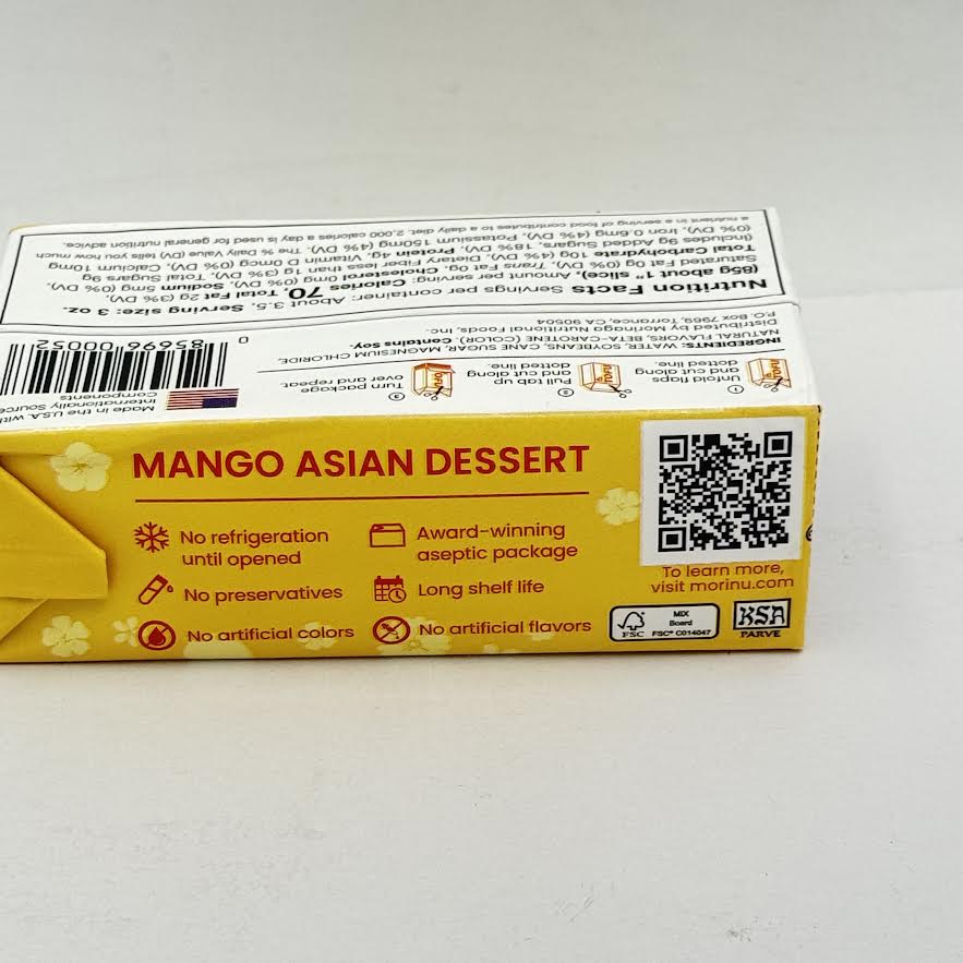 Mori-Nu Silken Asian Dessert Tofu Natural Mango Flavored 11.1oz/(315g)芒果豆腐