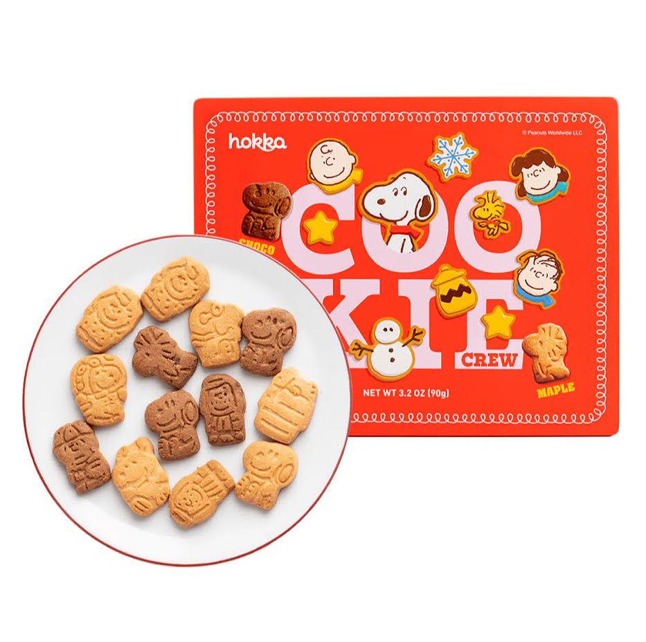 Hokka Snoopy Cookies - Choco Chip & Maple Flavor Cookie Gift Can 3.2oz/(90g)