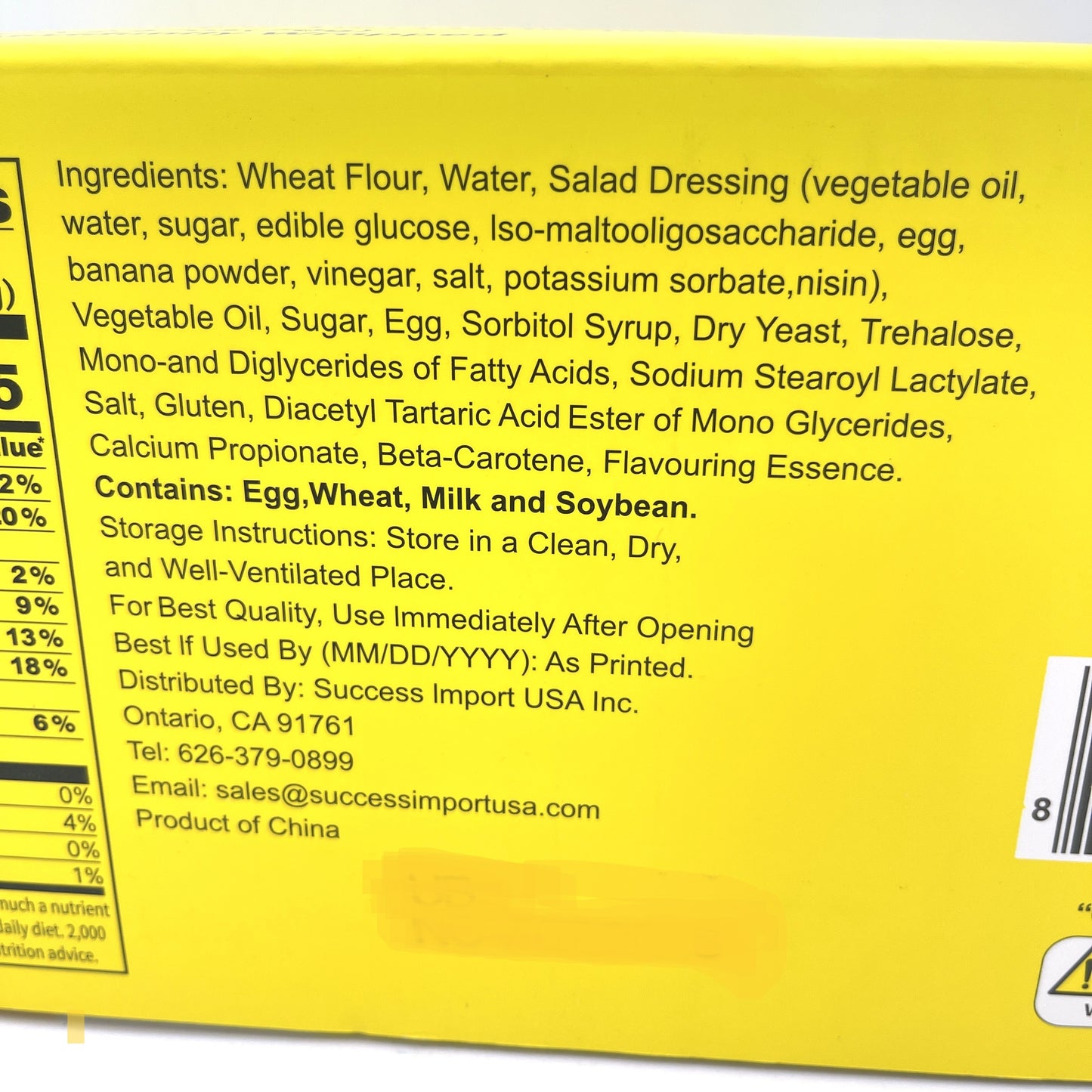 Success Import Banana Bread 12packs/840g
