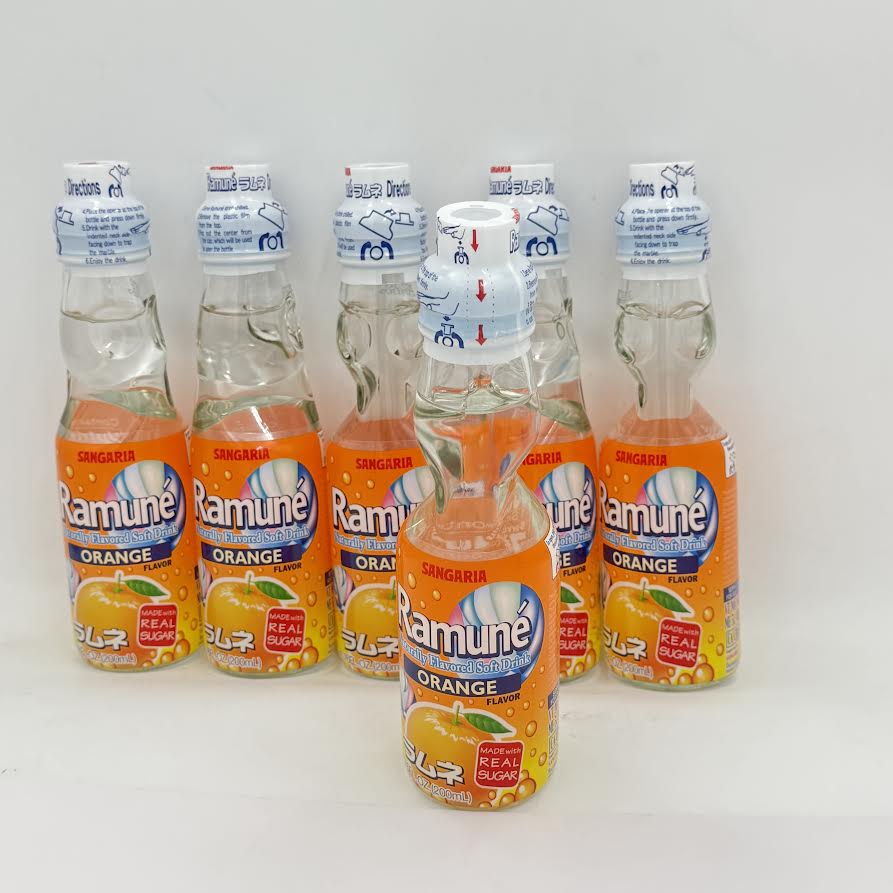 Sangaria Ramune - Orange Flavor 200mlx6bottle