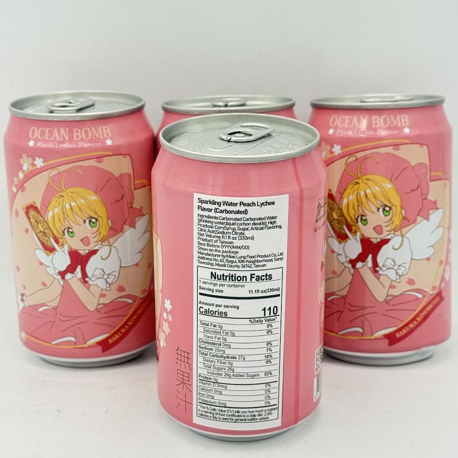 Ocean Bomb Peach Lychee Flavour Sparkling Water 330mlx4can桃子荔枝風味汽泡水