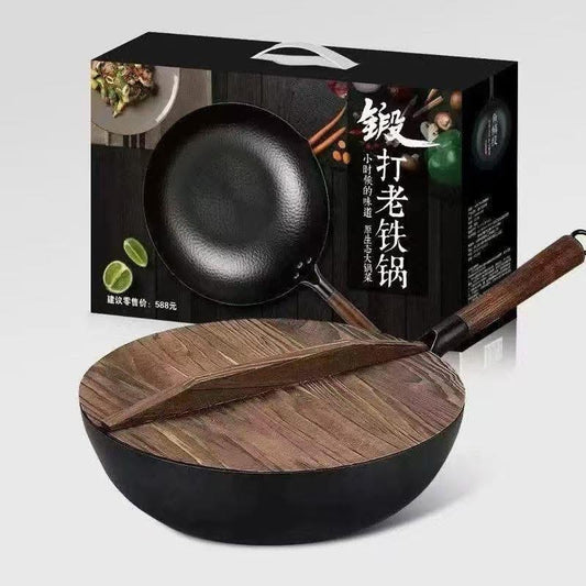 Zhang Xiu Iron Pan Fish Scale 32 cm章丘手工魚鱗鐵鍋
