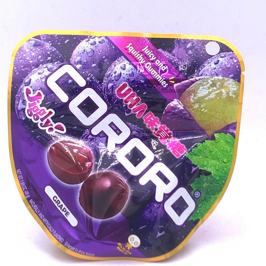 Uha Mikakuto Cororo - Grape Fruit Juice Gummy 1.69oz/(48g)悠哈爆款糖果紫葡萄口味