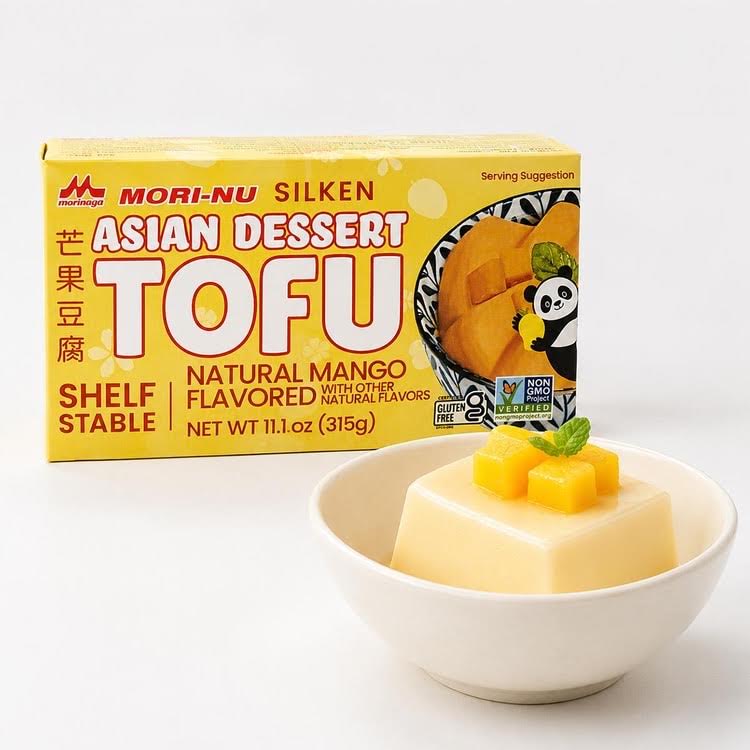 Mori-Nu Silken Asian Dessert Tofu Natural Mango Flavored 11.1oz/(315g)芒果豆腐