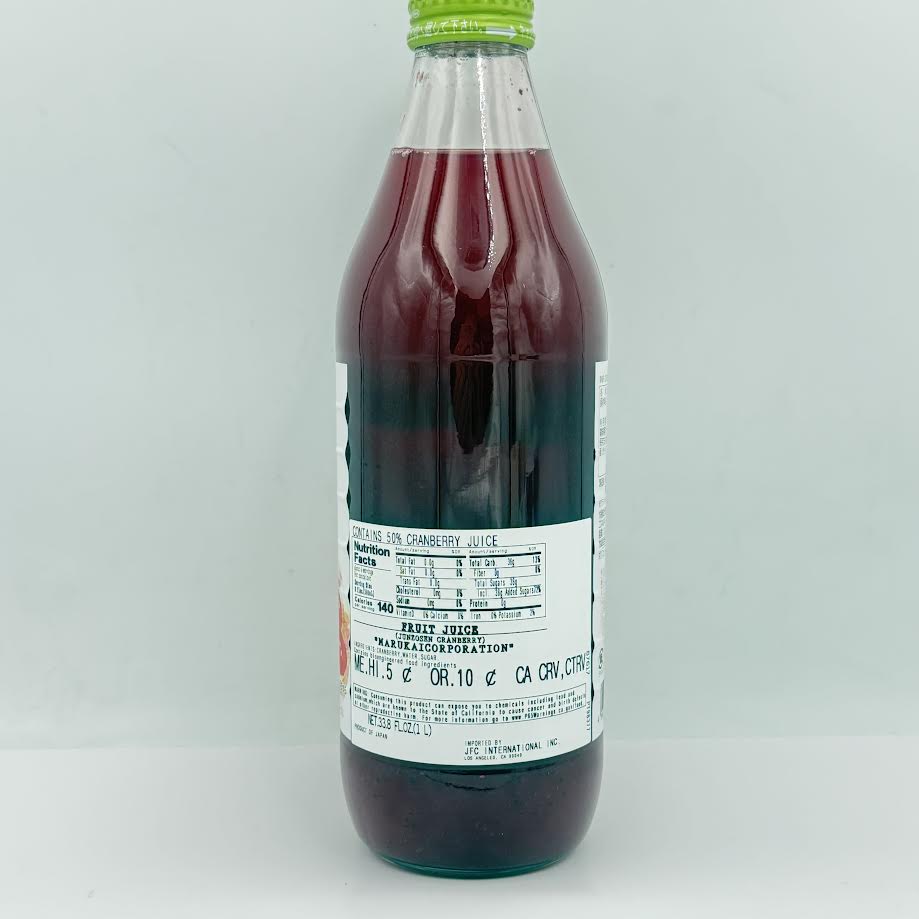 Junzo sen Cranberry Fruit Juice 33.80fl.oz/(1L)順造選蔓越莓果汁