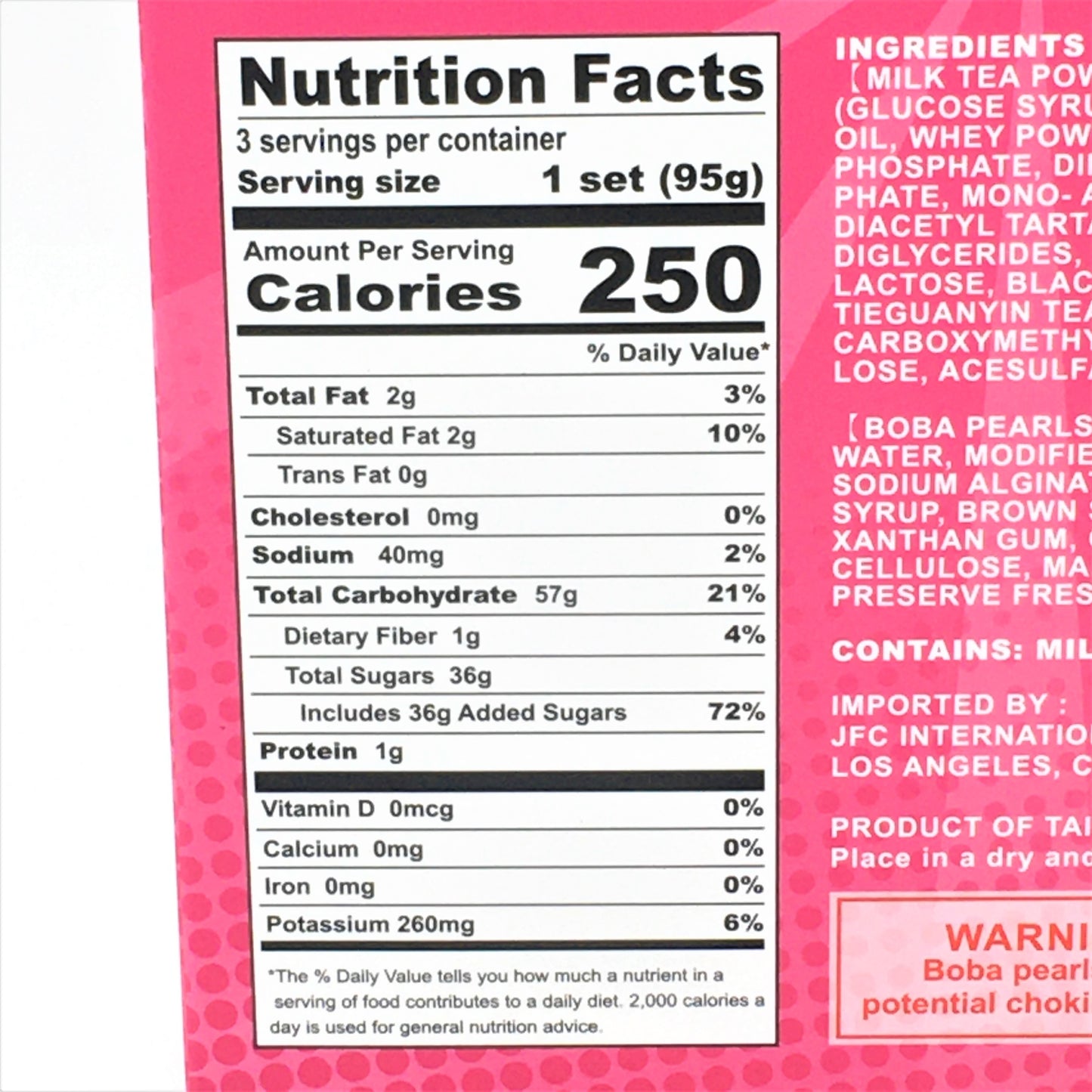 J-Basket Black Tea Instant Boba Kit 10oz /285g