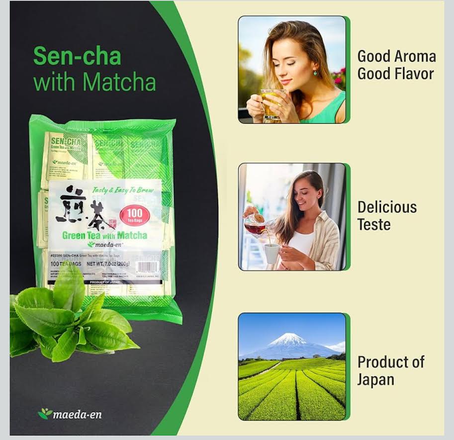Maeda-En Green Tea With Matcha 200g/(100tea bags)绿茶和抹茶茶包