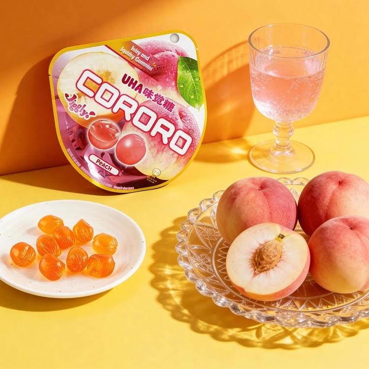 (3CT)Uha Mikakuto Cororo - Peach Juicy And Squishy Gummies 40g