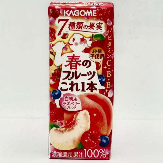 Kagome Fruit White Peach & Raspberry Blend 200ml/12pack