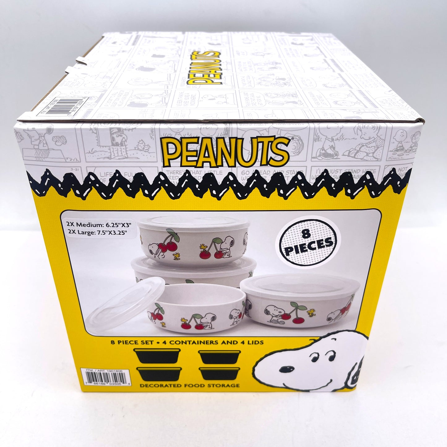 Peanuts Snoopy Ceramic Food Storage Bowls With Venting Lids- 4pack