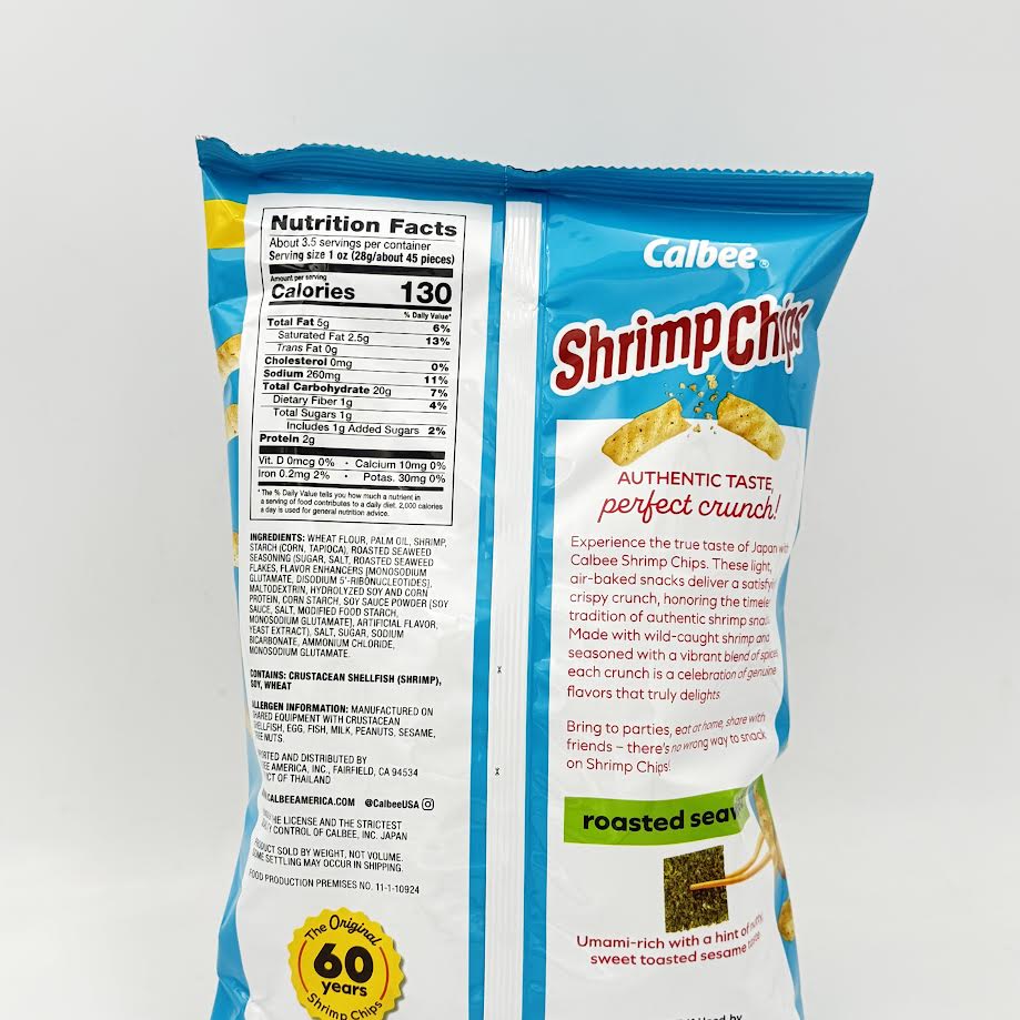 Calbee Shrimp Chips - Roasted Seaweed Flavored 3.3oz/(94g)