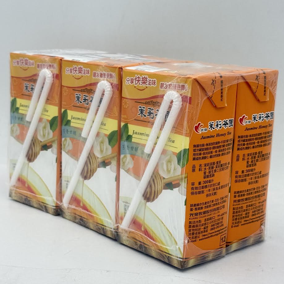 Kuang Quan Jasmine Honey Flavored Green Tea 300ml/(6pack)光泉茉莉茶園蜜茶
