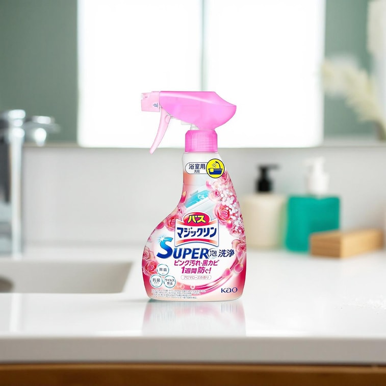 Kao Super Magiclean Bath Clean Rose Scent Cleaner 350ml玫瑰花香浴室除菌消臭清潔噴霧