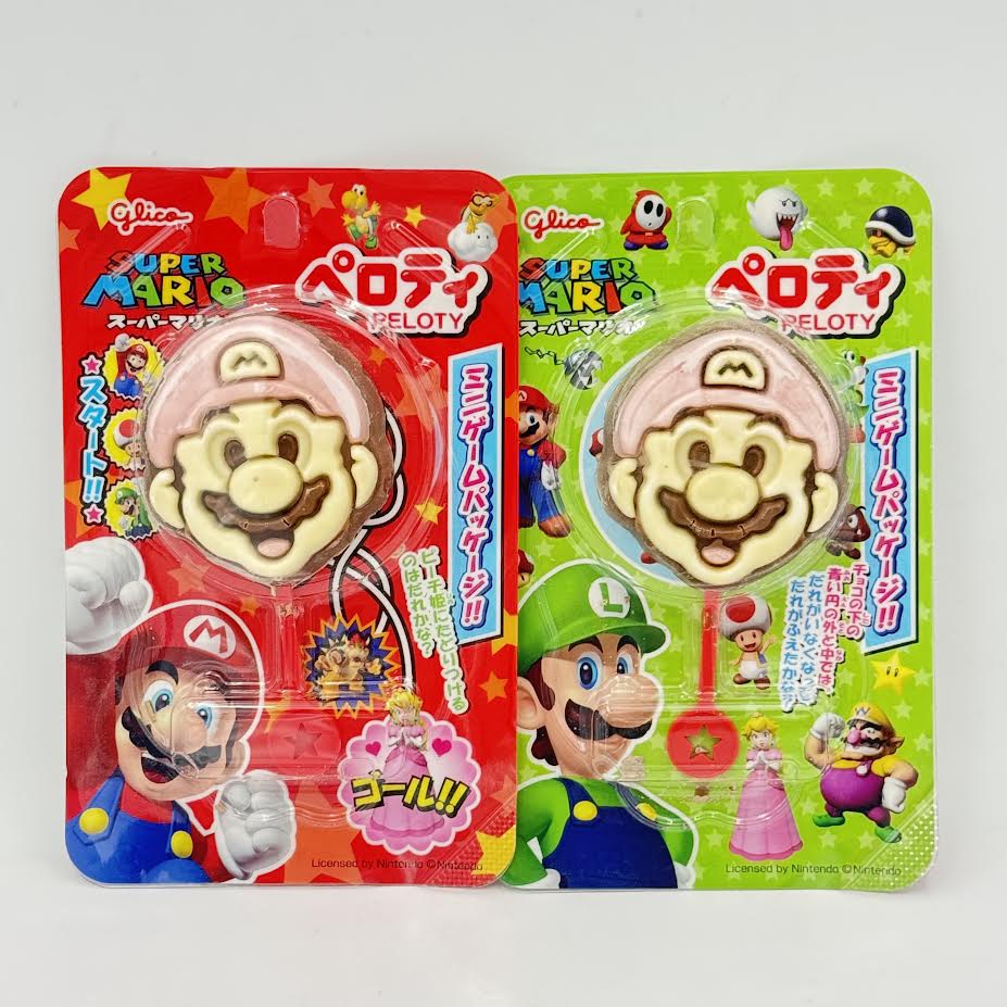 (2pack)Glico Super Mario Peloty Chocolate In The Shape Of Mario 20g