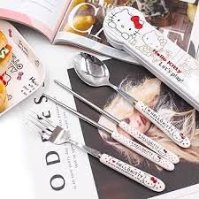 Hello Kitty 3pcs Stainless Steel Cutlery Set
