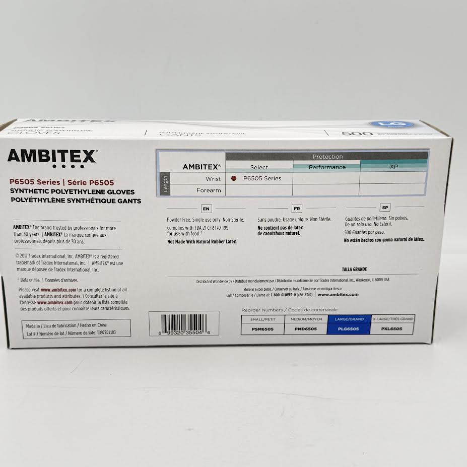 Ambitex Synthetic Polyethylene Gloves "LG" 500