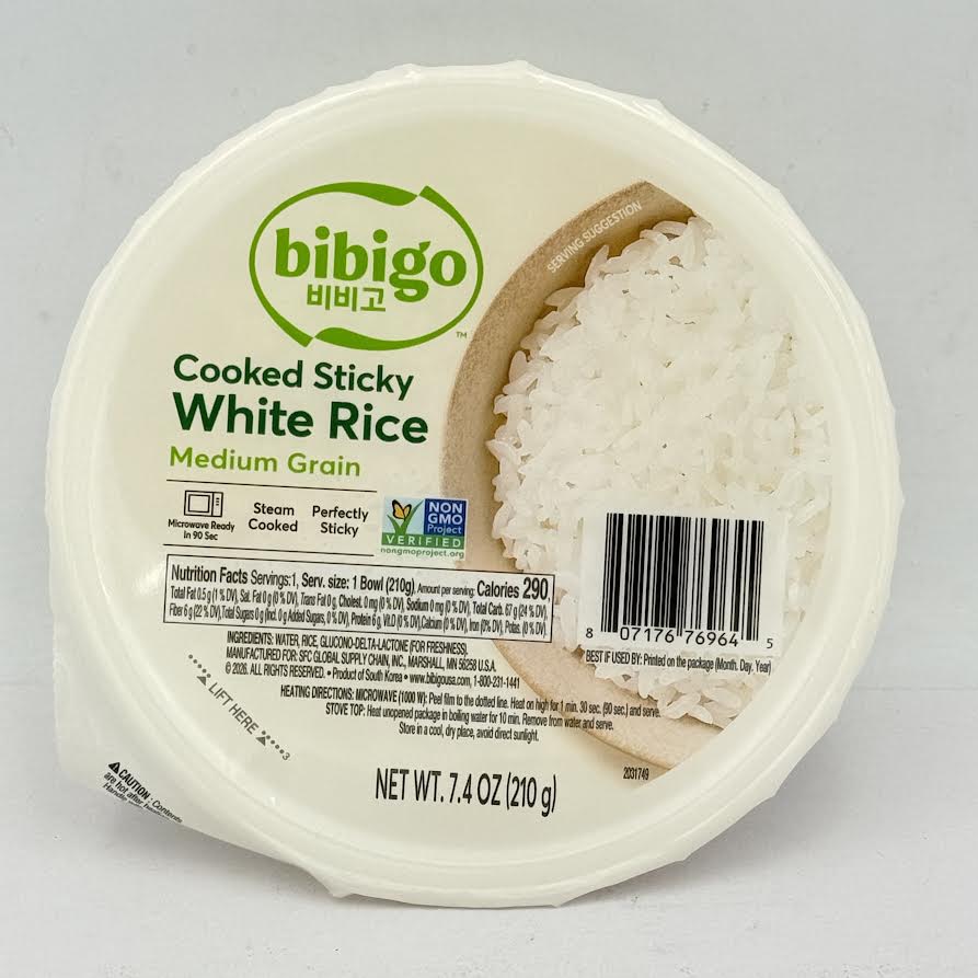 (2CT)Bibigo Cooked Sticky White Rice Medium Grain 7.4oz/(210g)